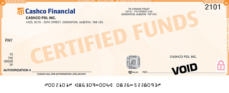 cashco cheque